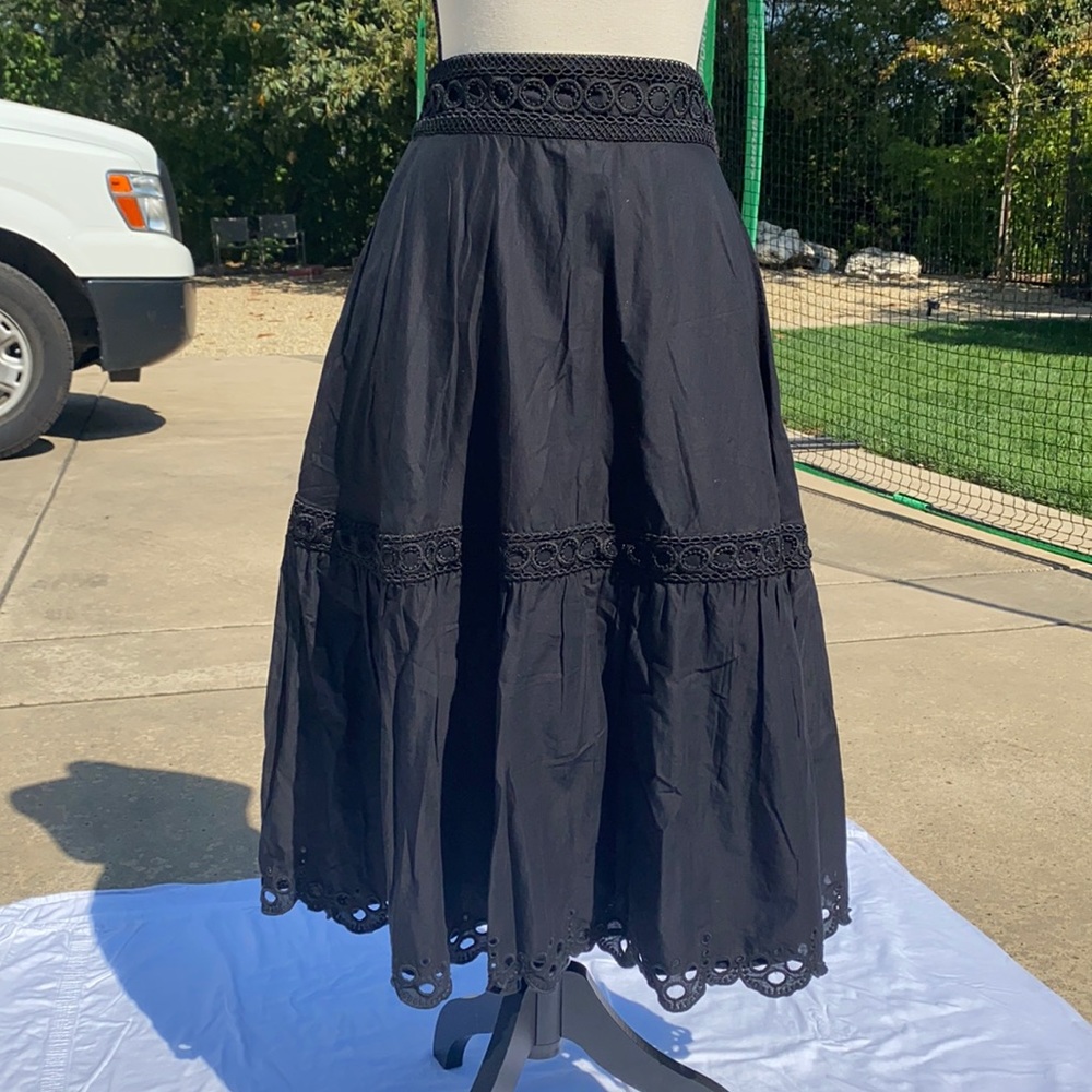Point Sure Eyelet Midi Skirt